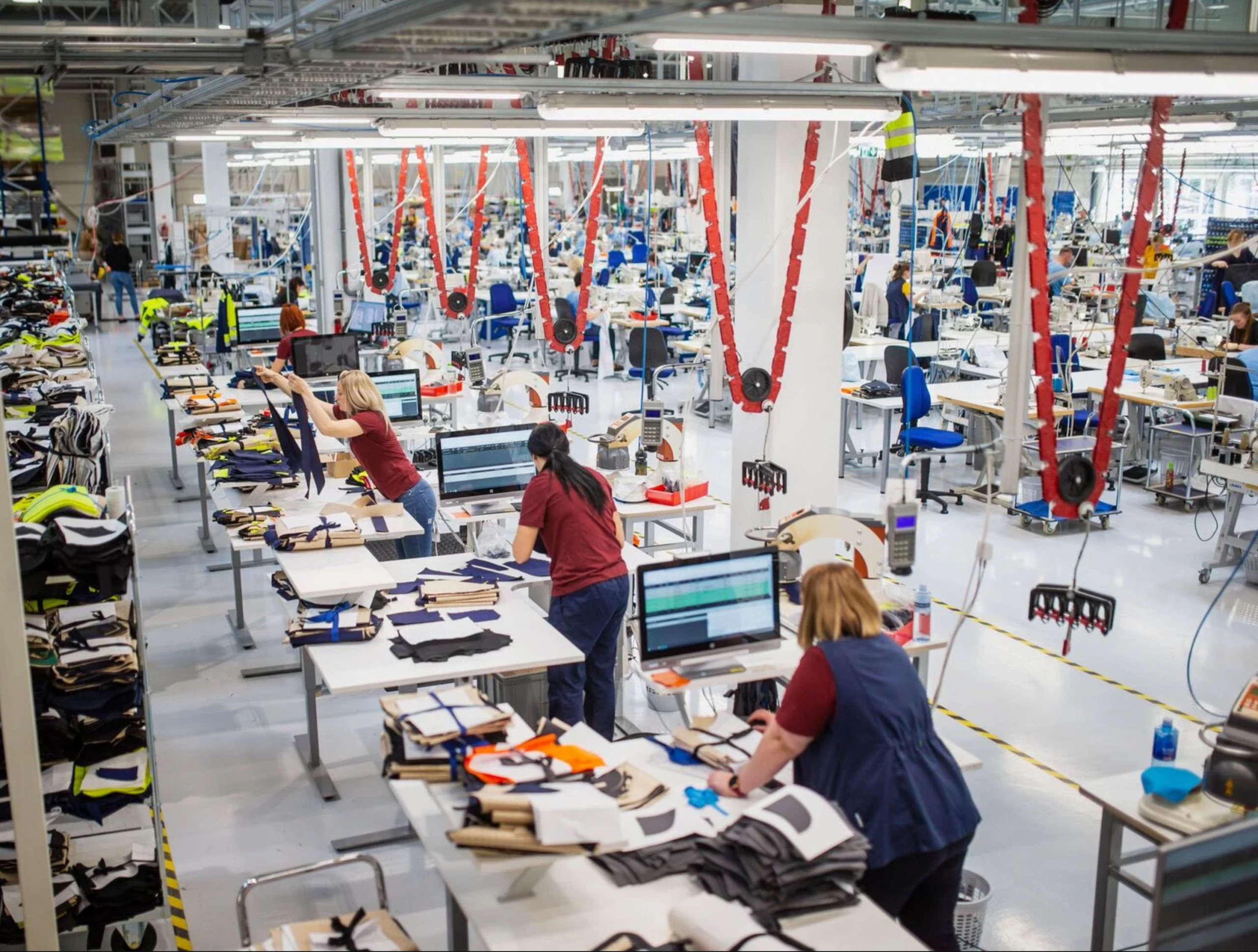 People working in a clothing factory