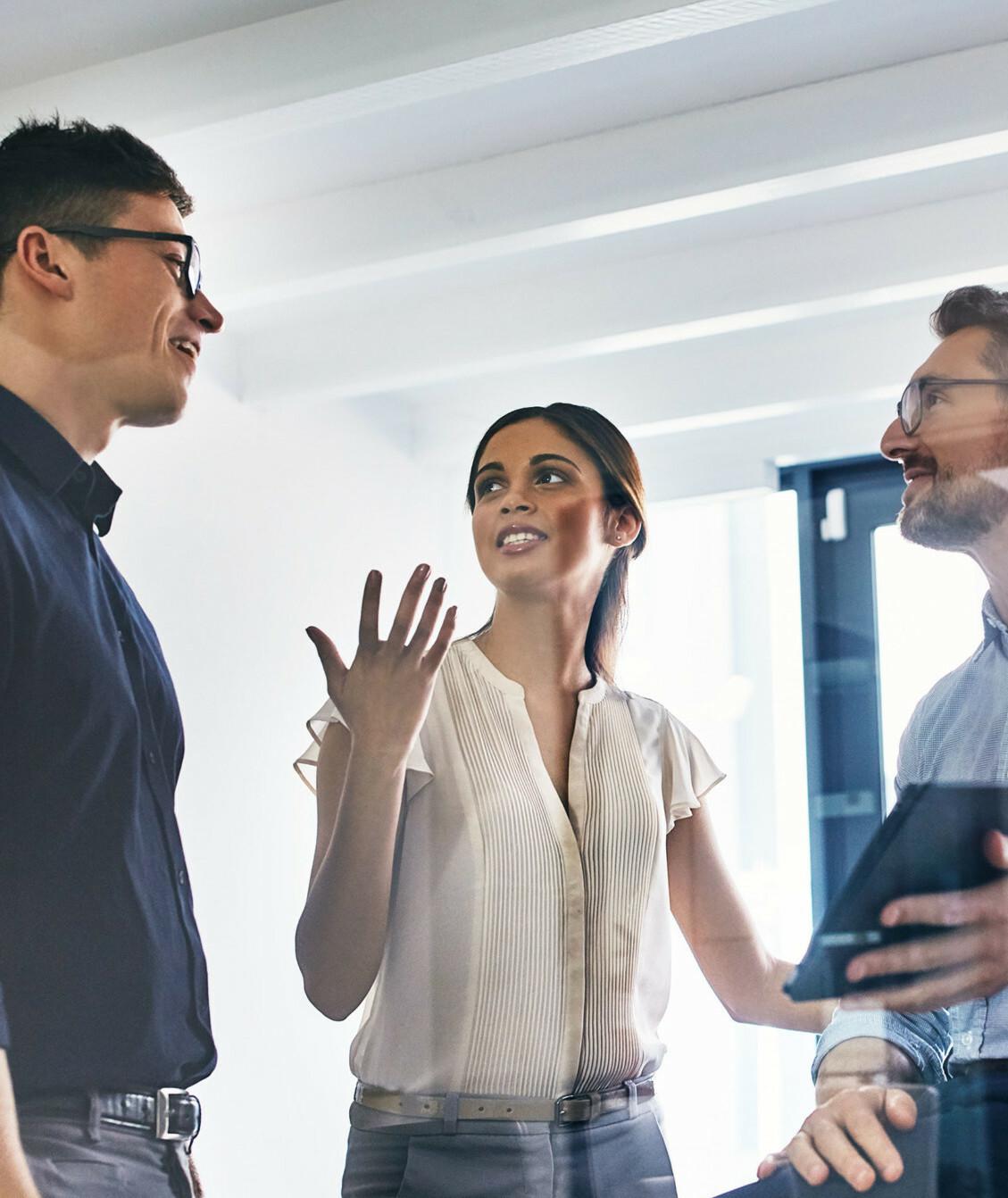 Team discussing in office