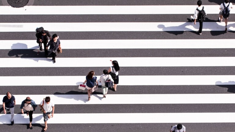 People walking on crosswalk