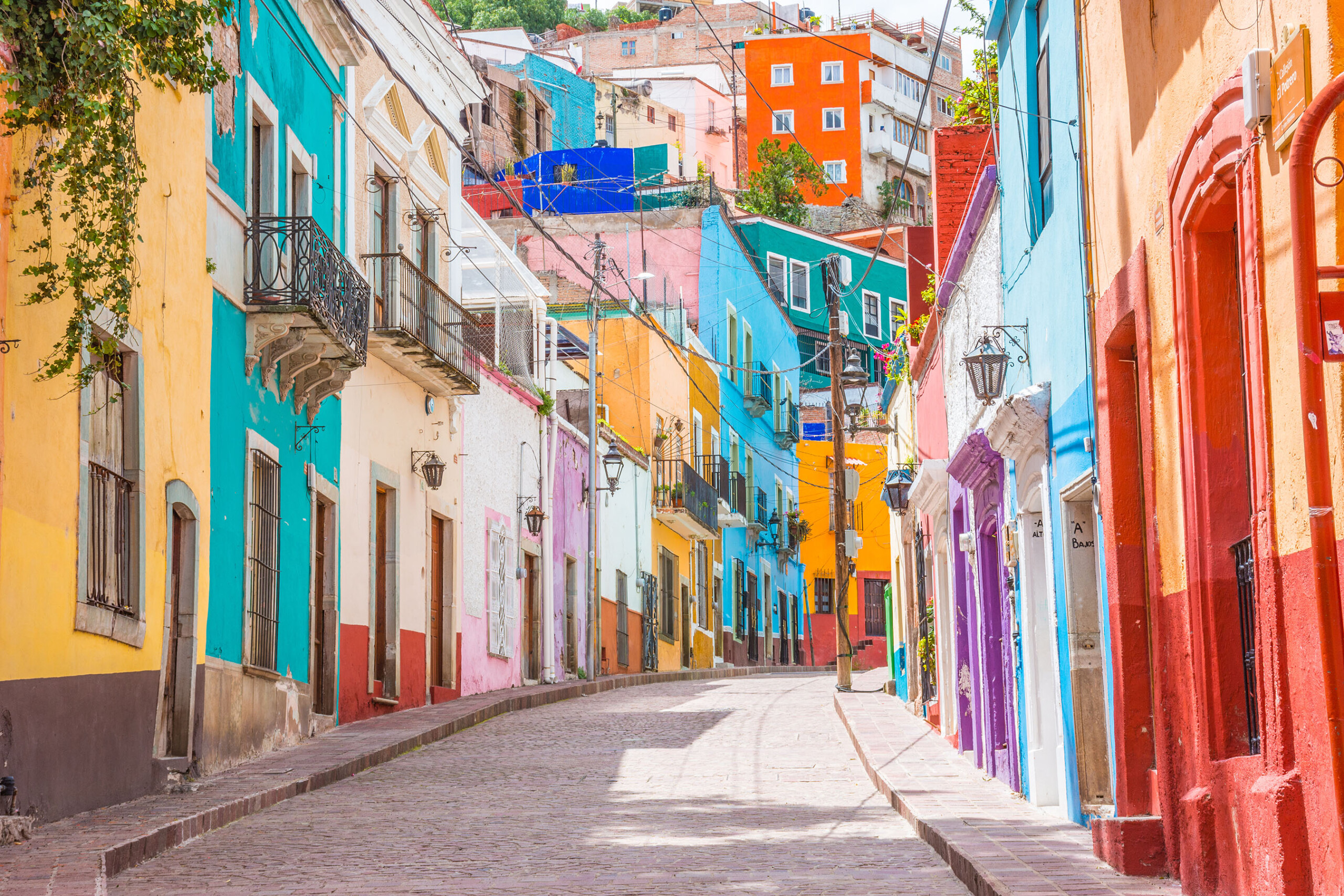 Streets of Mexico, colorful houses