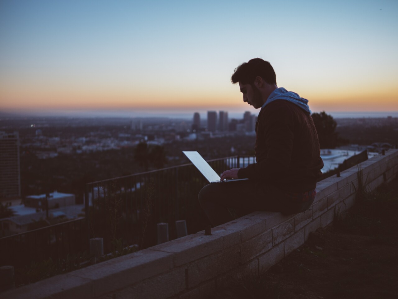 Man working on laptop